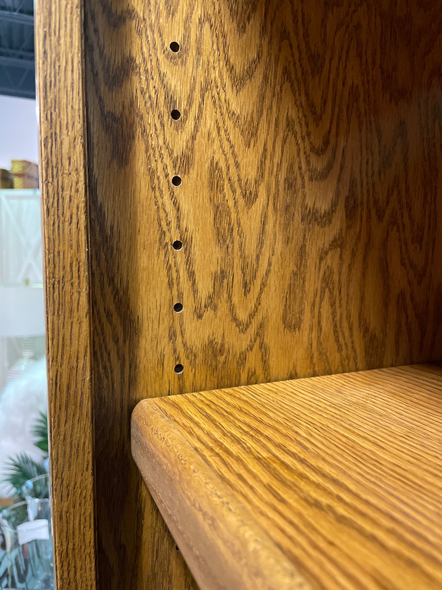Oak bookcase with adjustable shelves