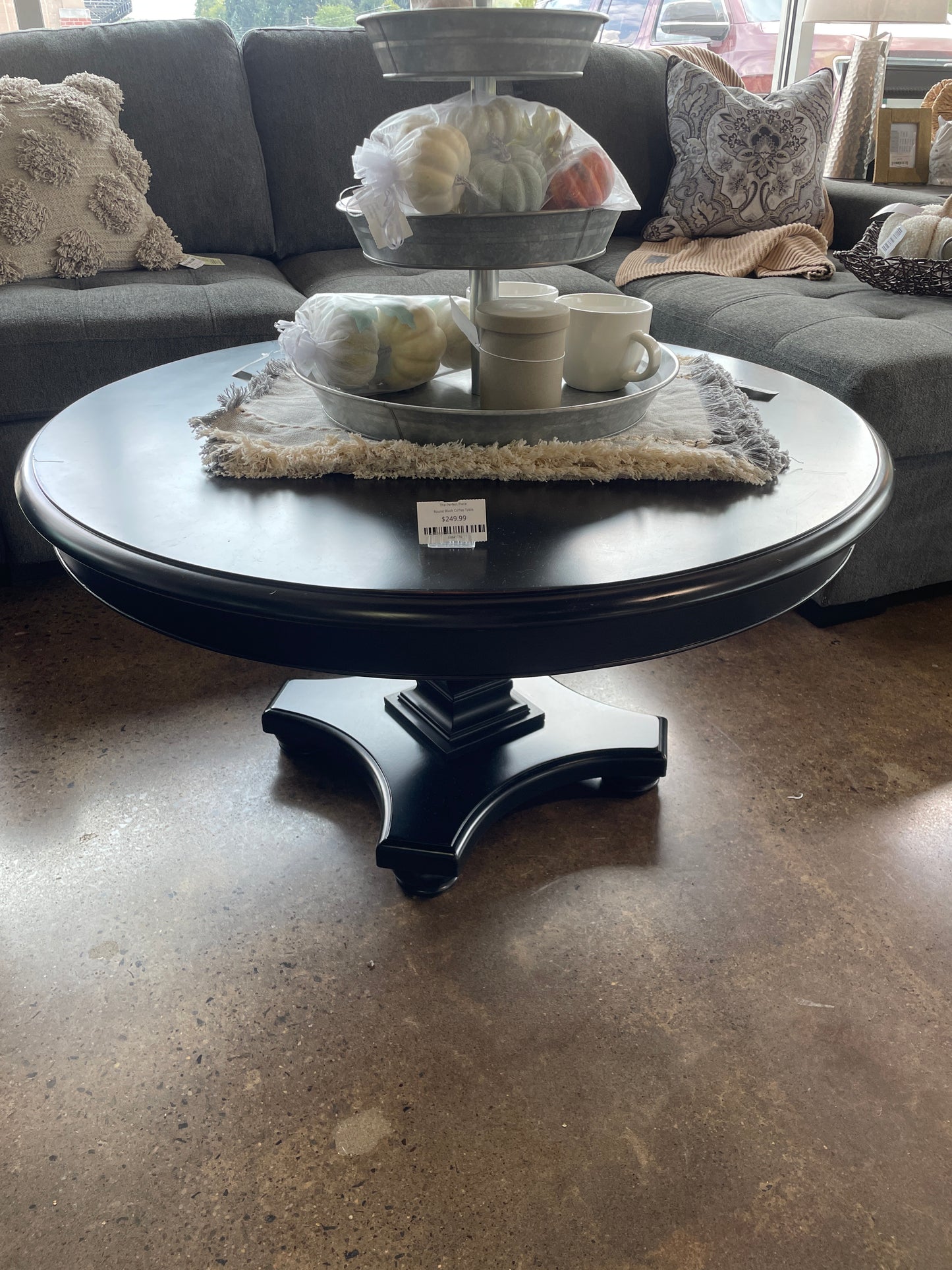Round Black Coffee Table