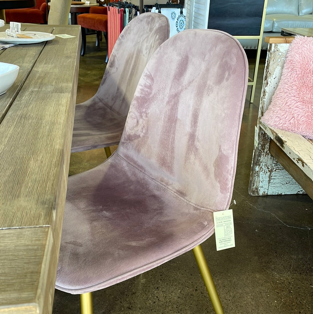 Pink dining chairs (6)