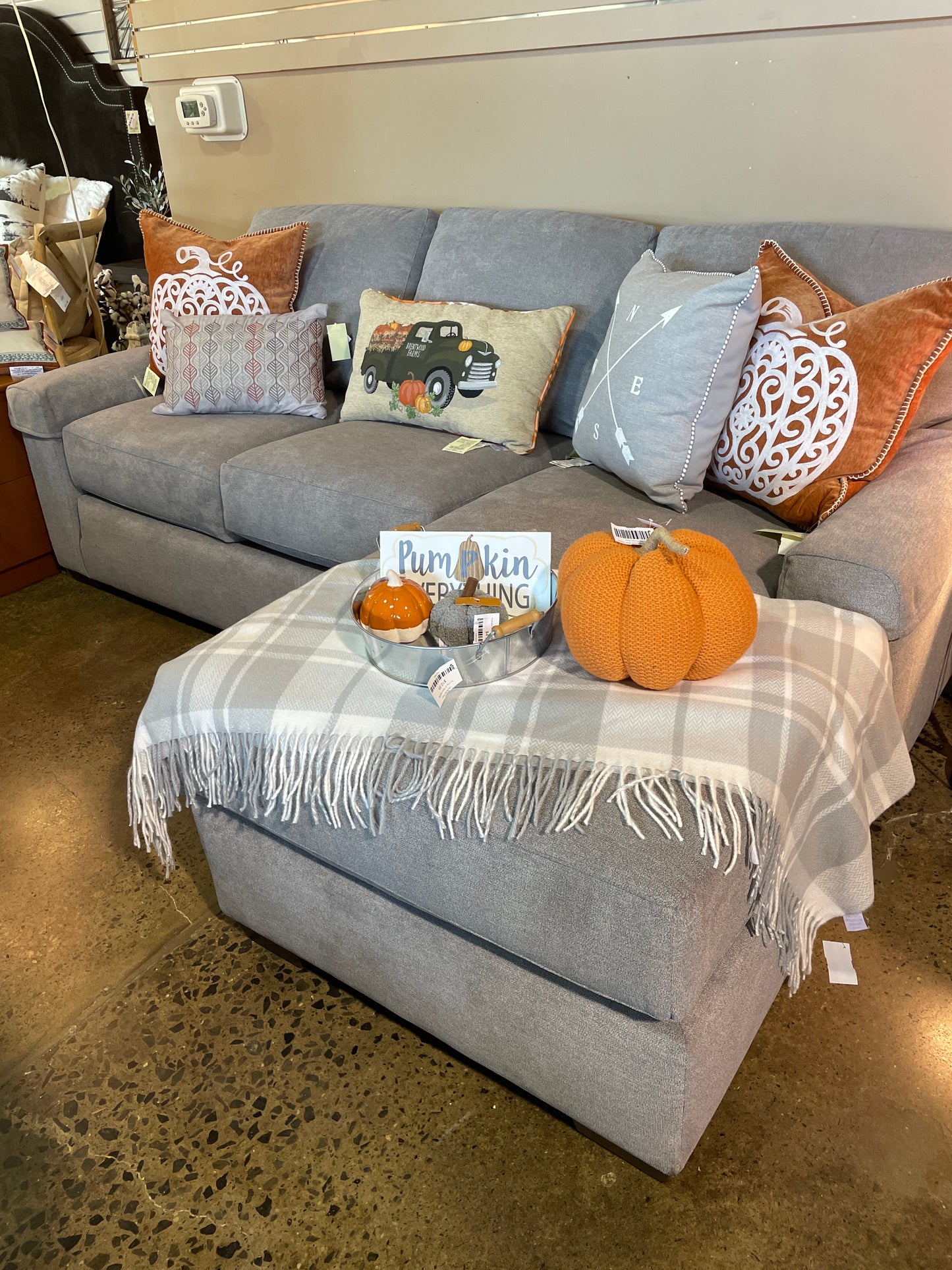 Grey Smith Brothers Sectional Sofa with Chaise