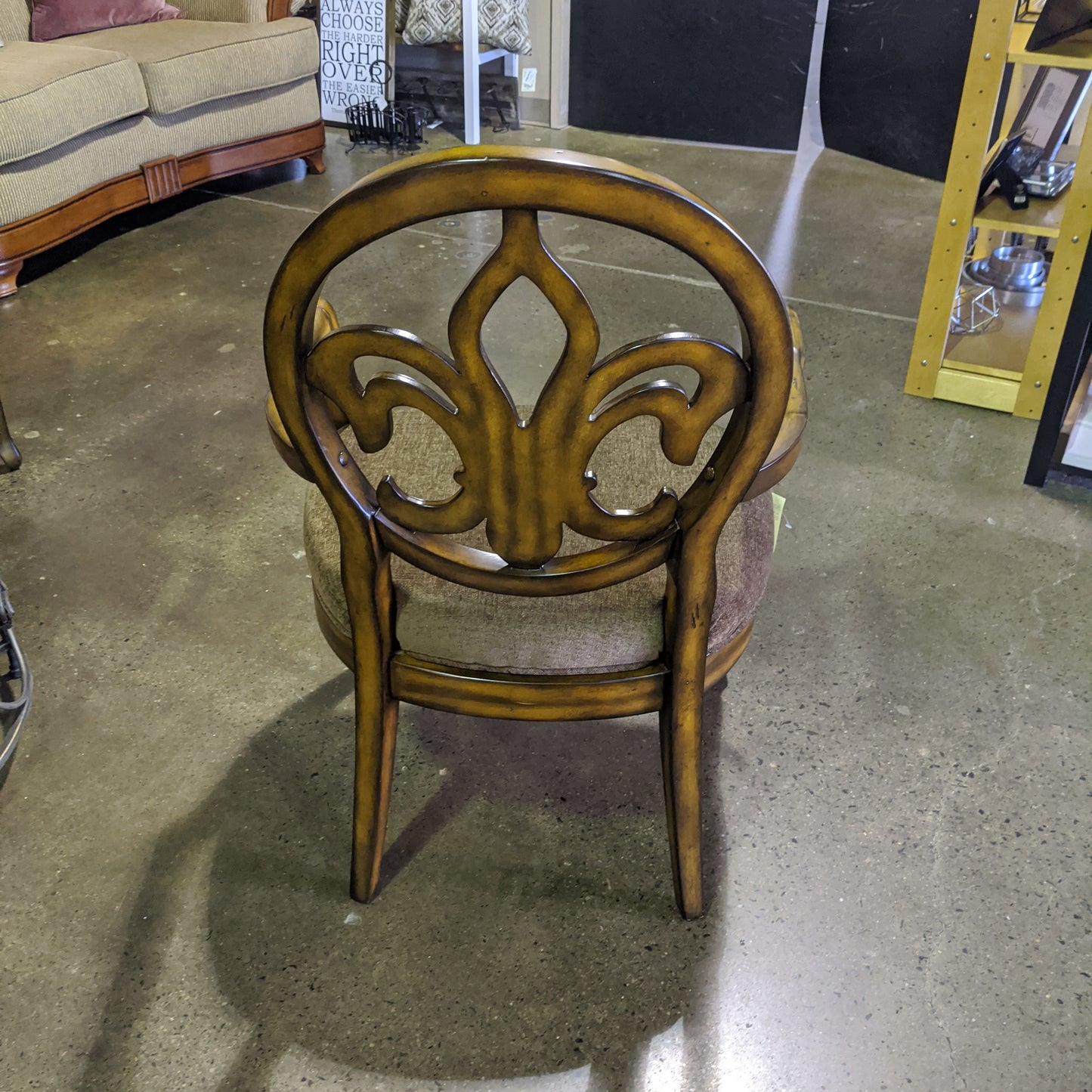 Fleur de Lis chocolate accent chair