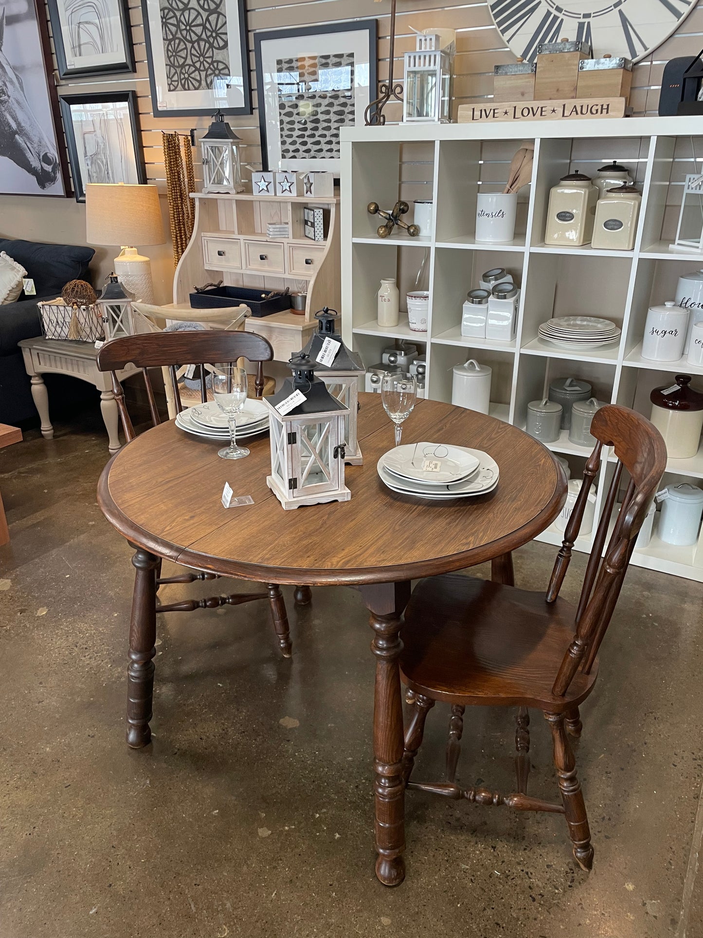 Wood Table with 2 Chairs