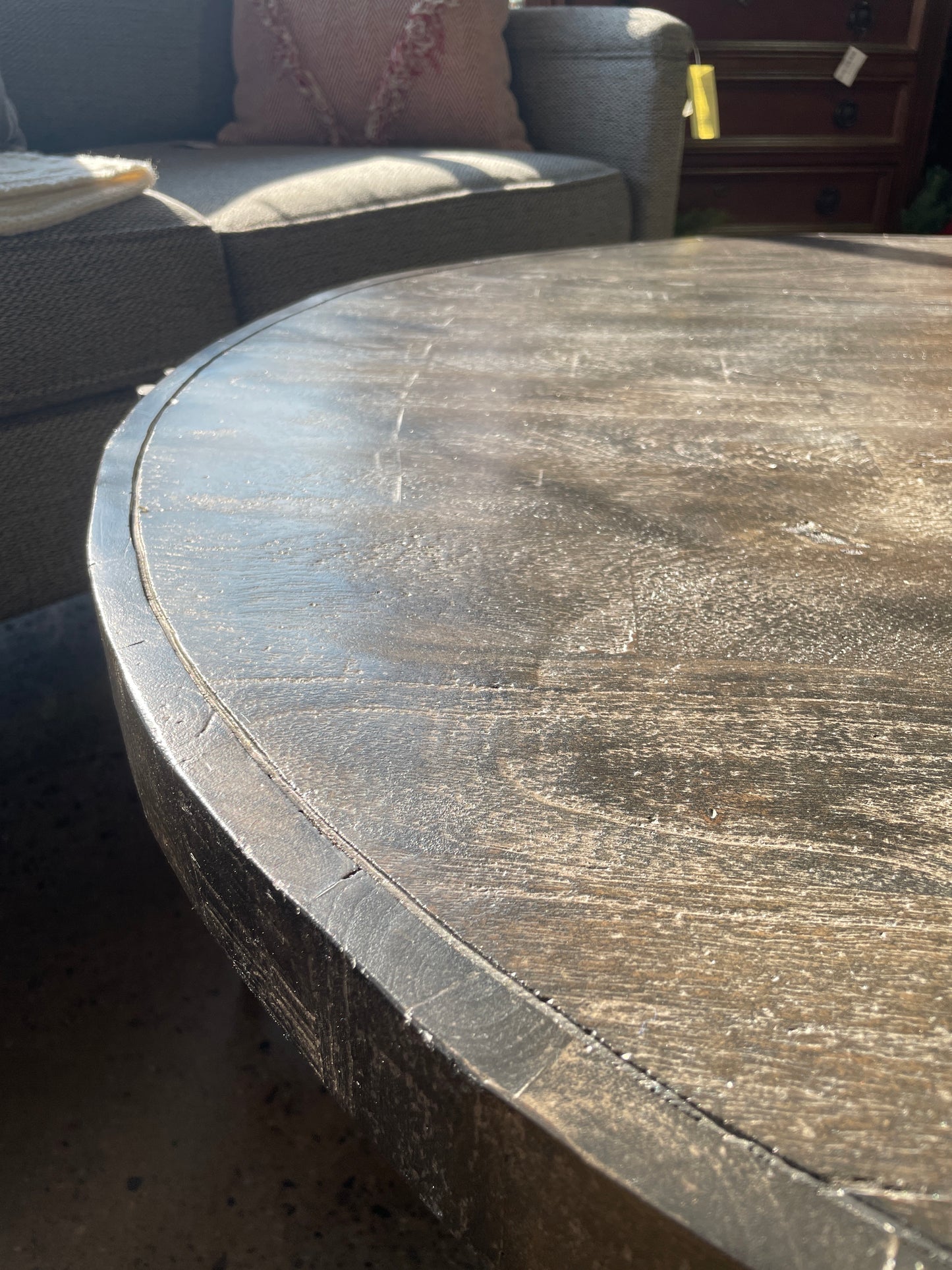 Black Round Mixed Media Coffee Table