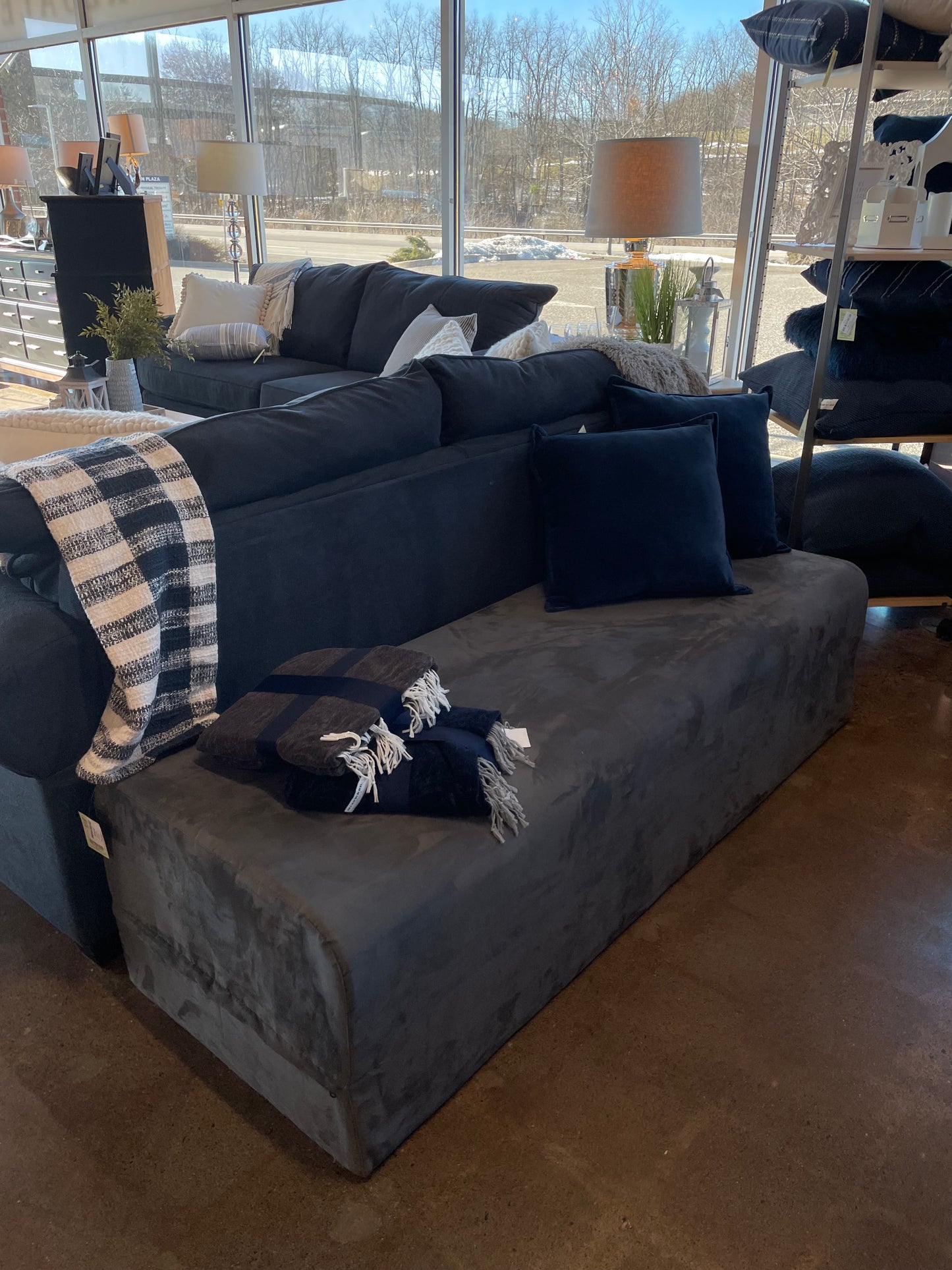 Grey Long Ottoman