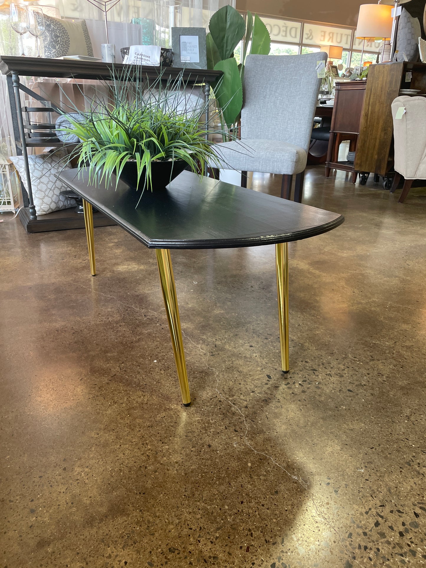 Black Topped Gold Leg Coffee Table