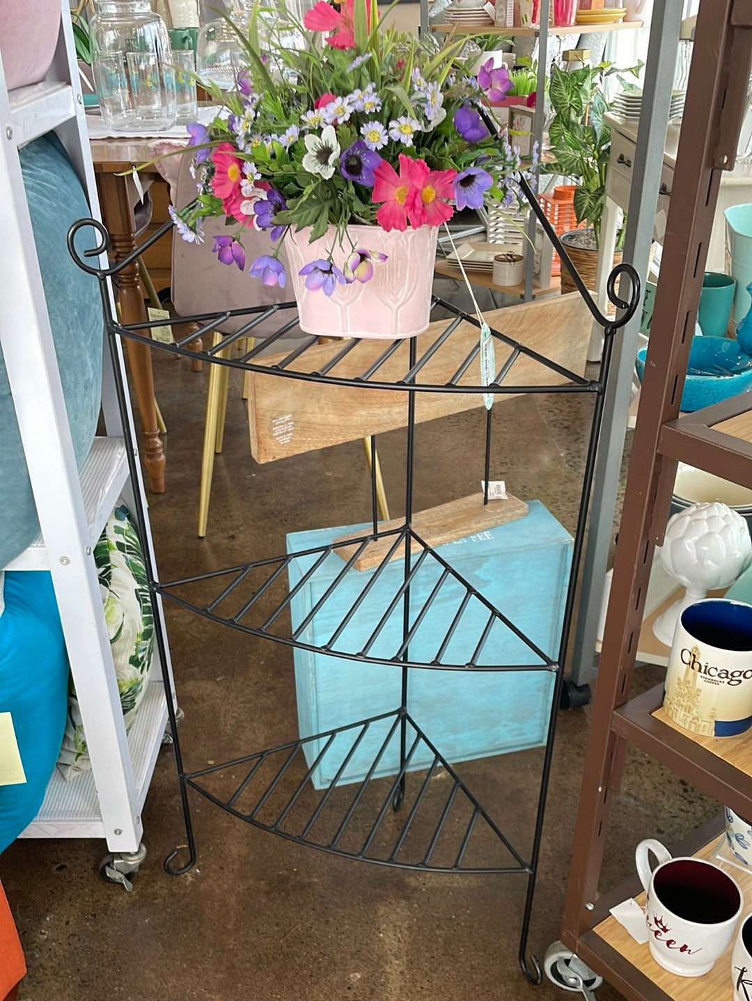 Black Iron Corner Shelf Amish Made
