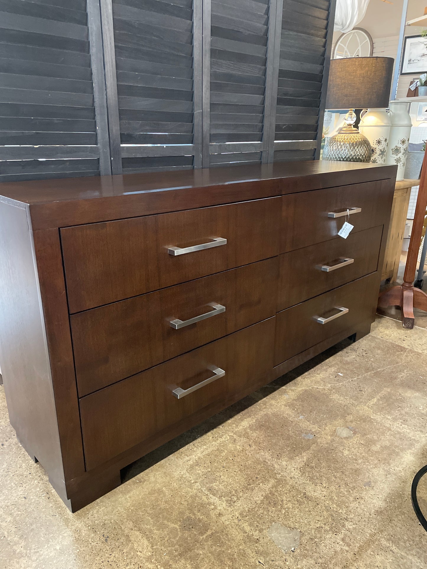 6-Drawer Cappuccino Dresser/Media Stand-MODEL HOME