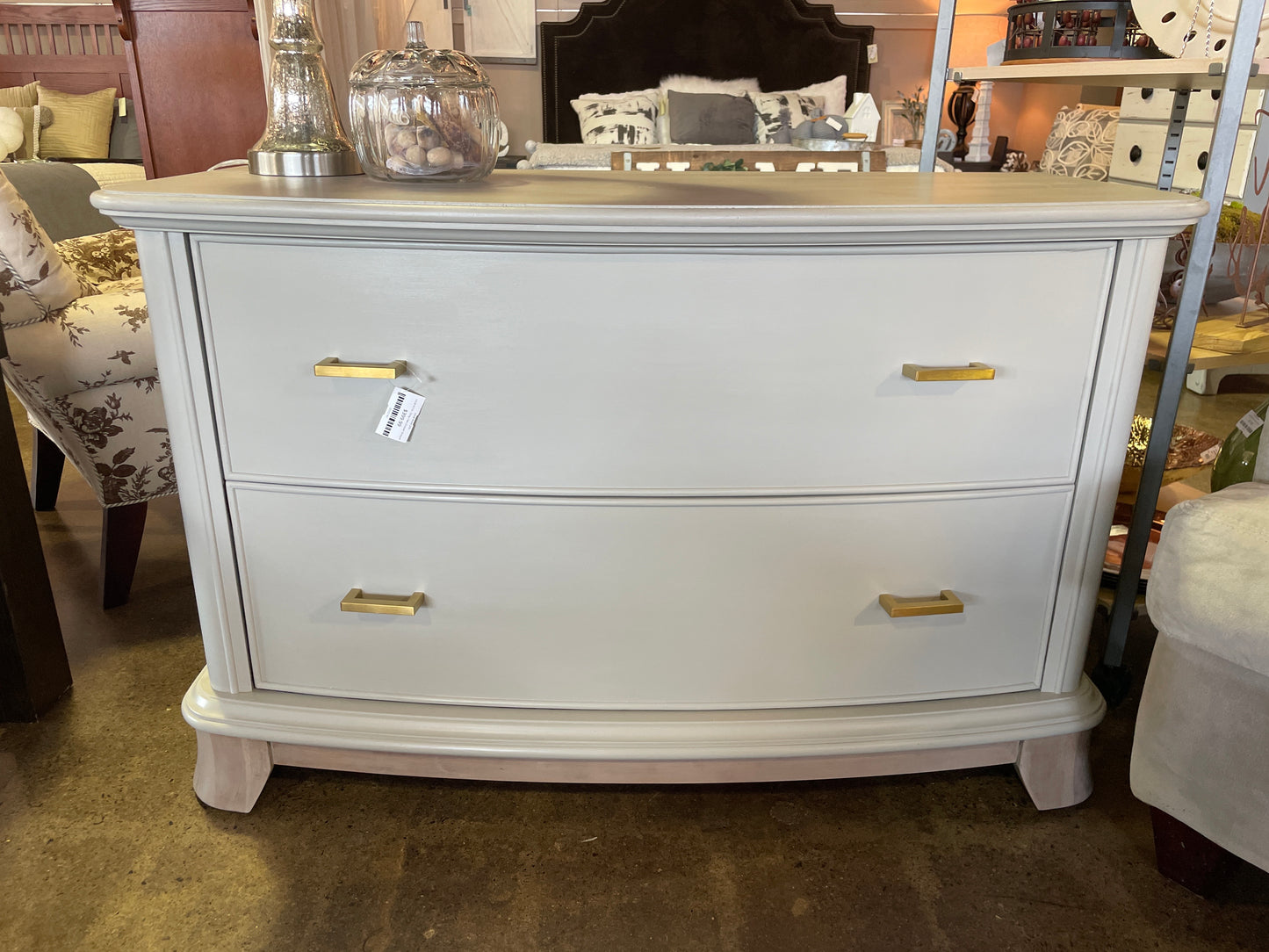 Grey Two-Drawer Dresser