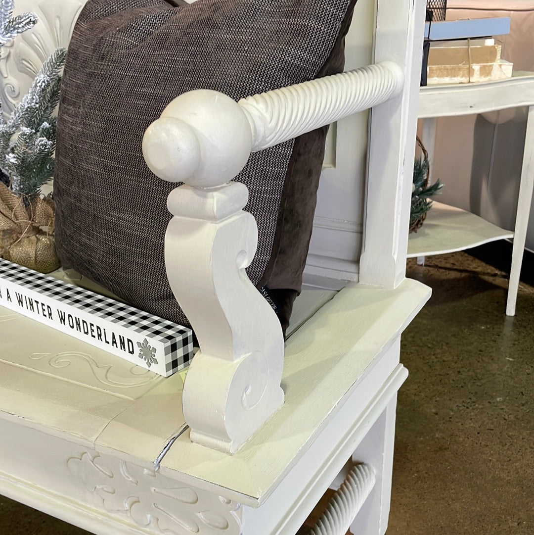 Painted Vintage Bench with storage