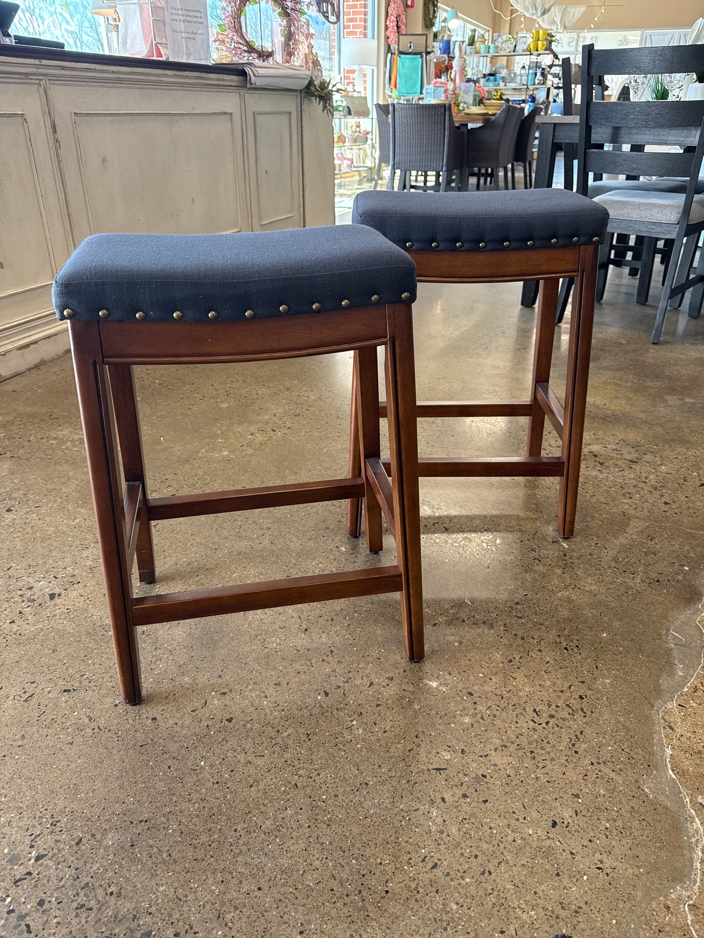 Navy Stools Set of 2