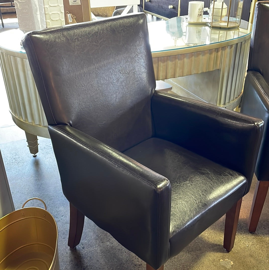 Dark brown accent/captain chairs (2)