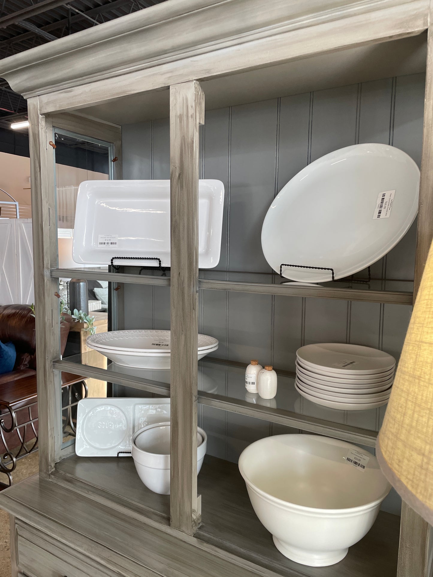 Refinished Grey Hutch