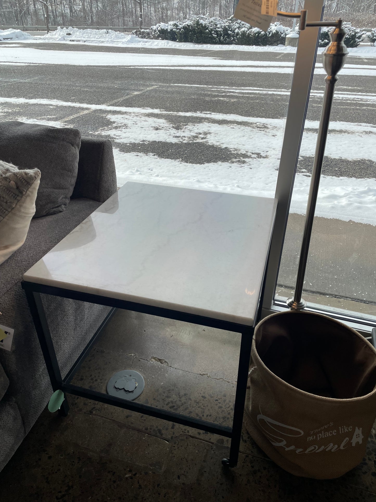 Marble and Metal End Tables (Pair)