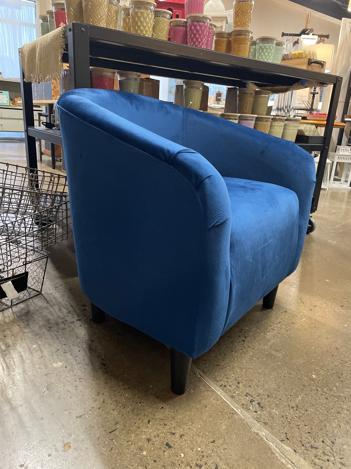 Velvet Blue Accent Chair