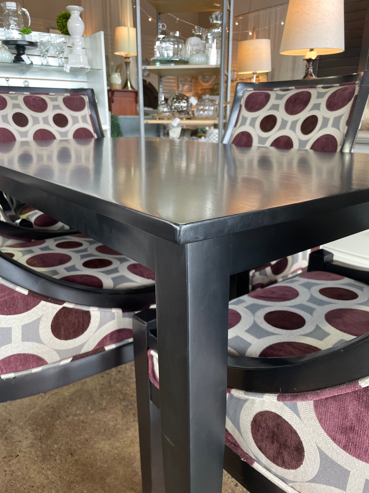 Black Table with 4 Chairs