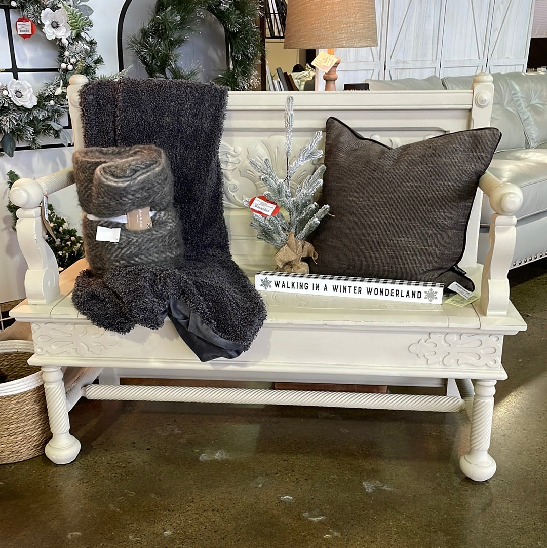 Painted Vintage Bench with storage