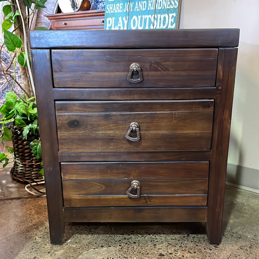 3 drawer wooden accent table