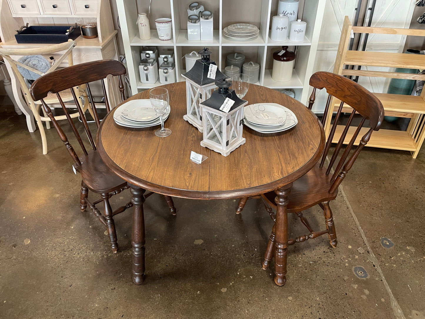 Wood Table with 2 Chairs