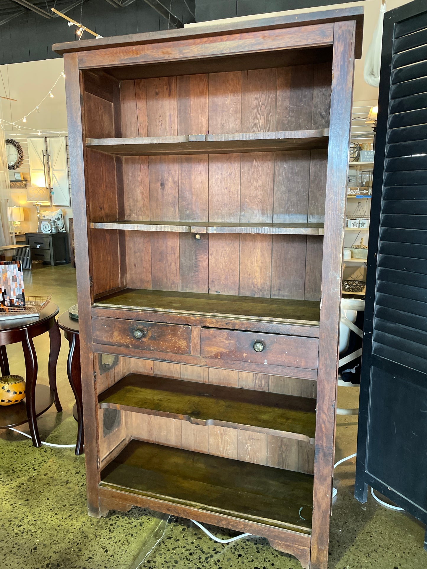 Antique Wooden Shelf w/ 2 drawers