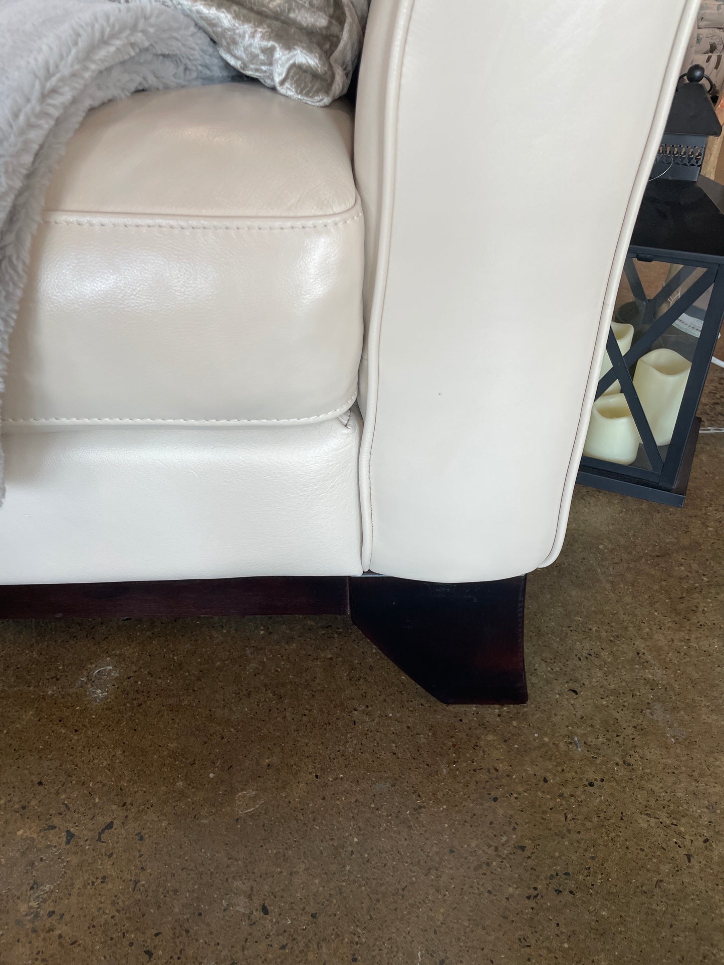 Cream Leather Sofa