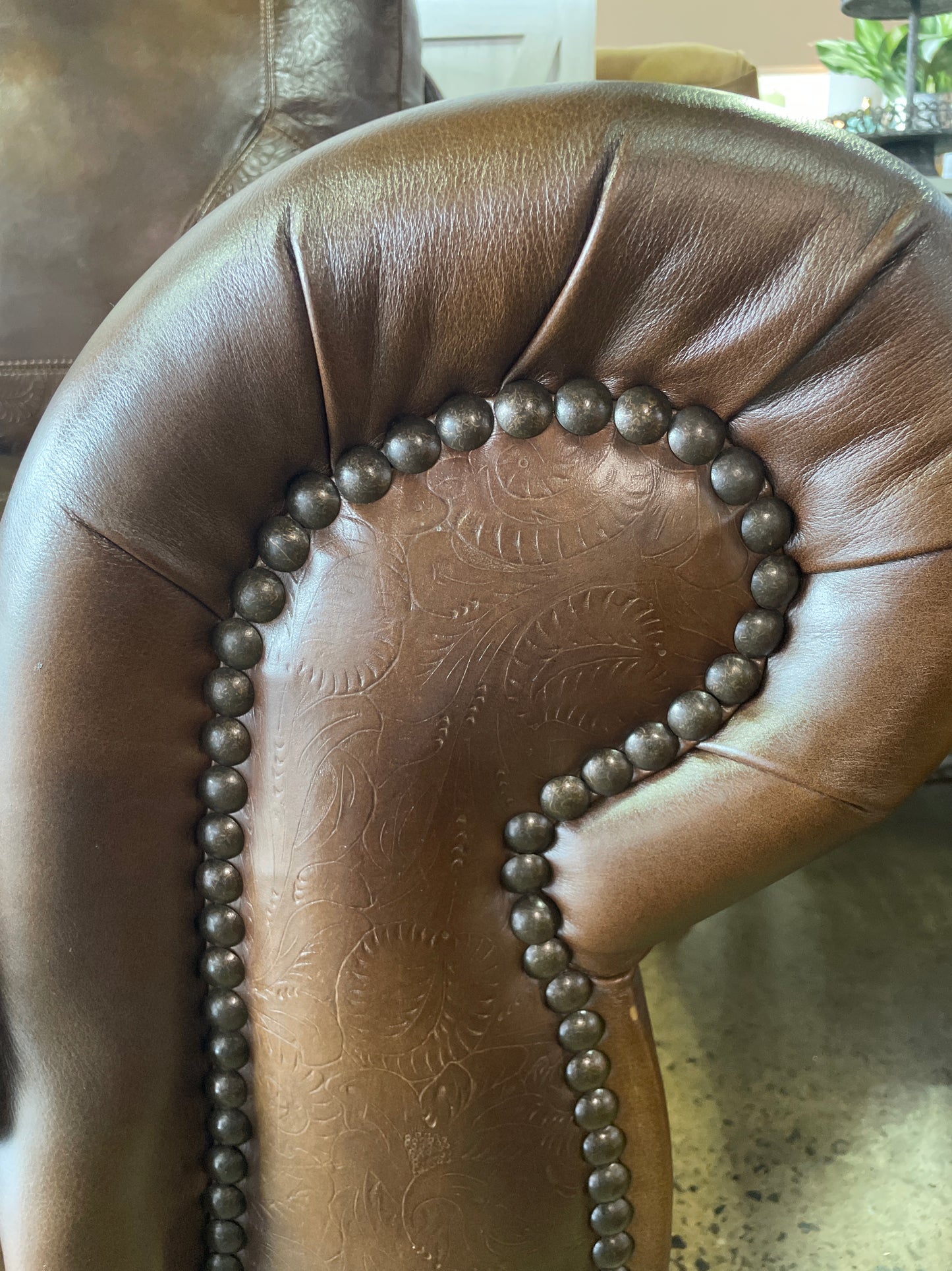Faux leather loveseat