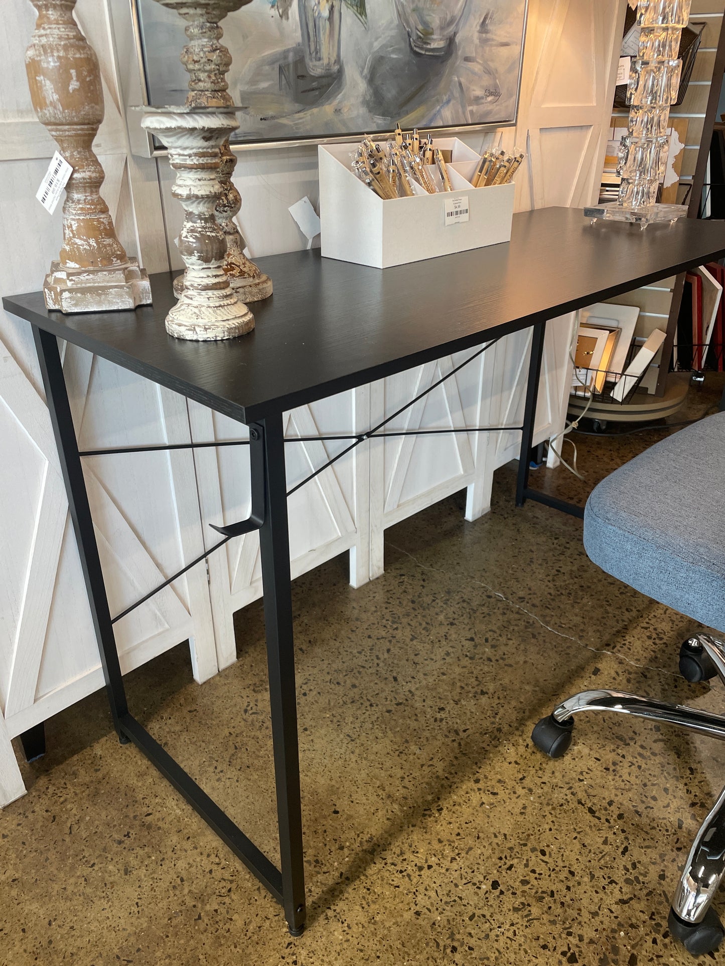 48" Black Writing Desk
