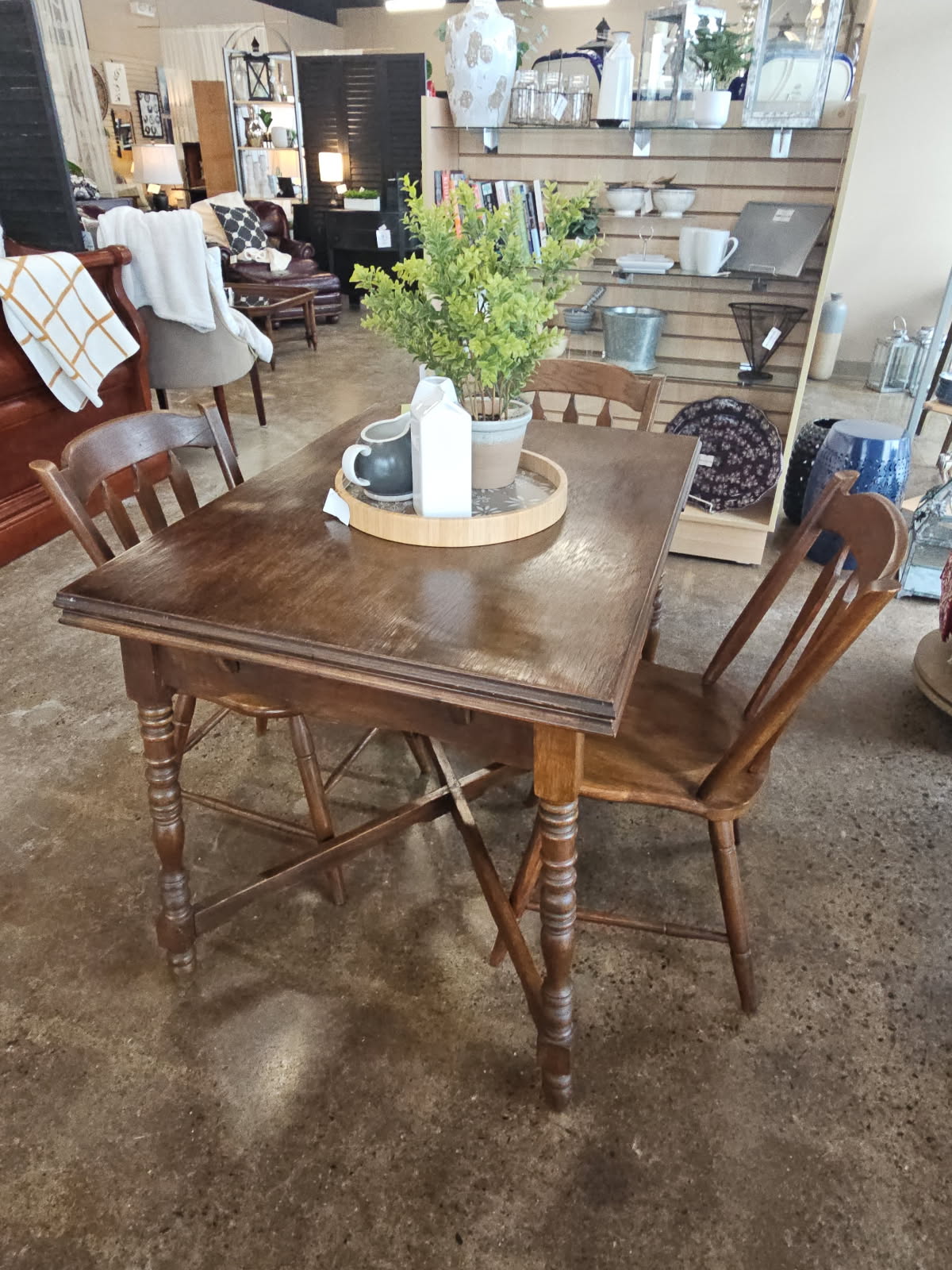 Wooden table with 3 chairs