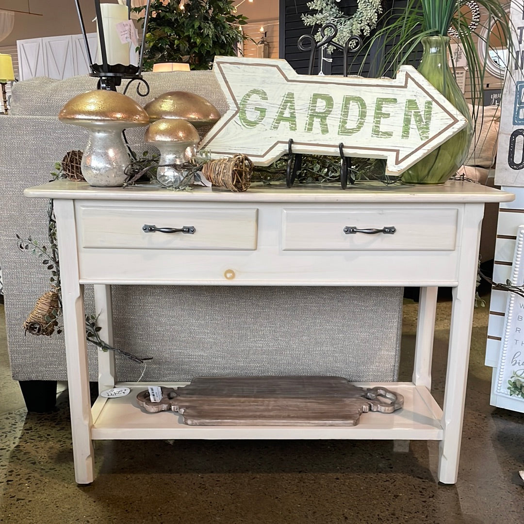 White Wash Sofa Table Small