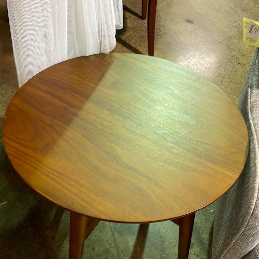West Elm accent table with gold tip legs