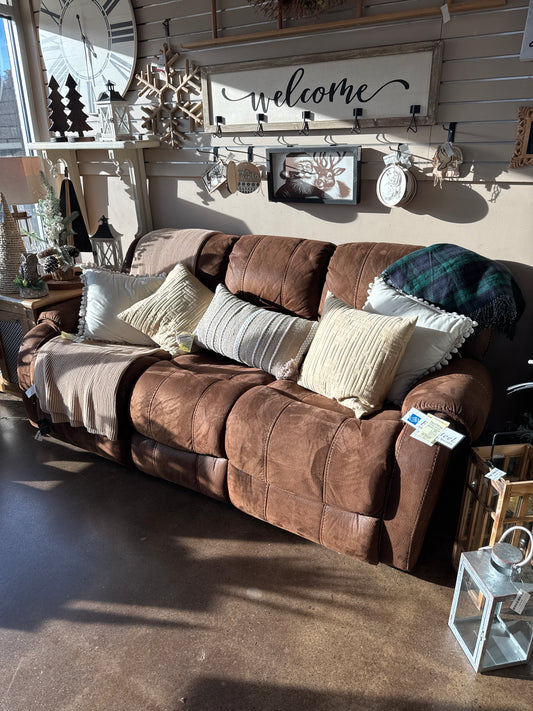 Flexsteel Brown Duo Manual Recliner Sofa