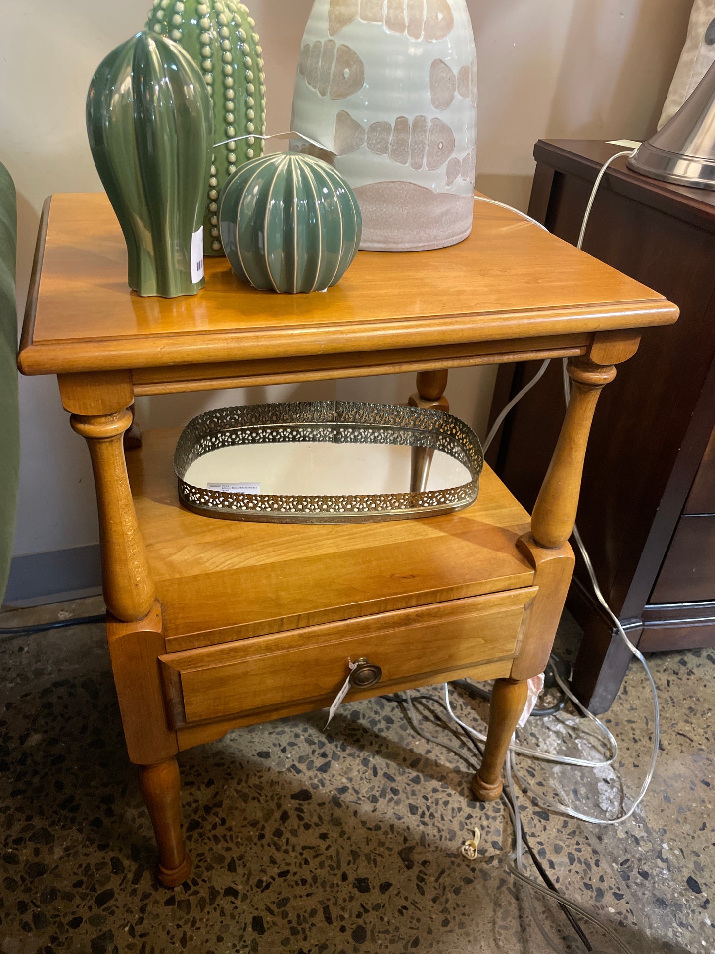 Wooden side table with drawer