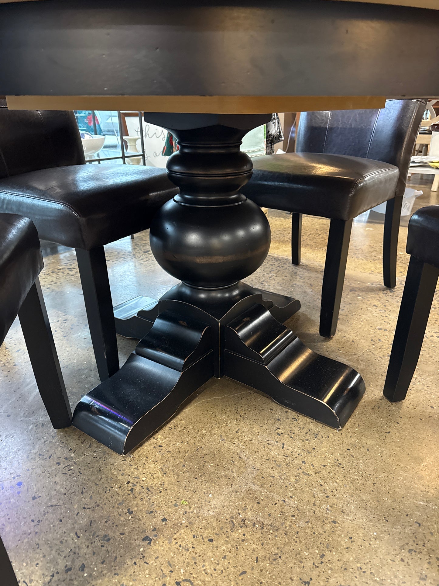 Canadel Table with Leaf and Glass Top