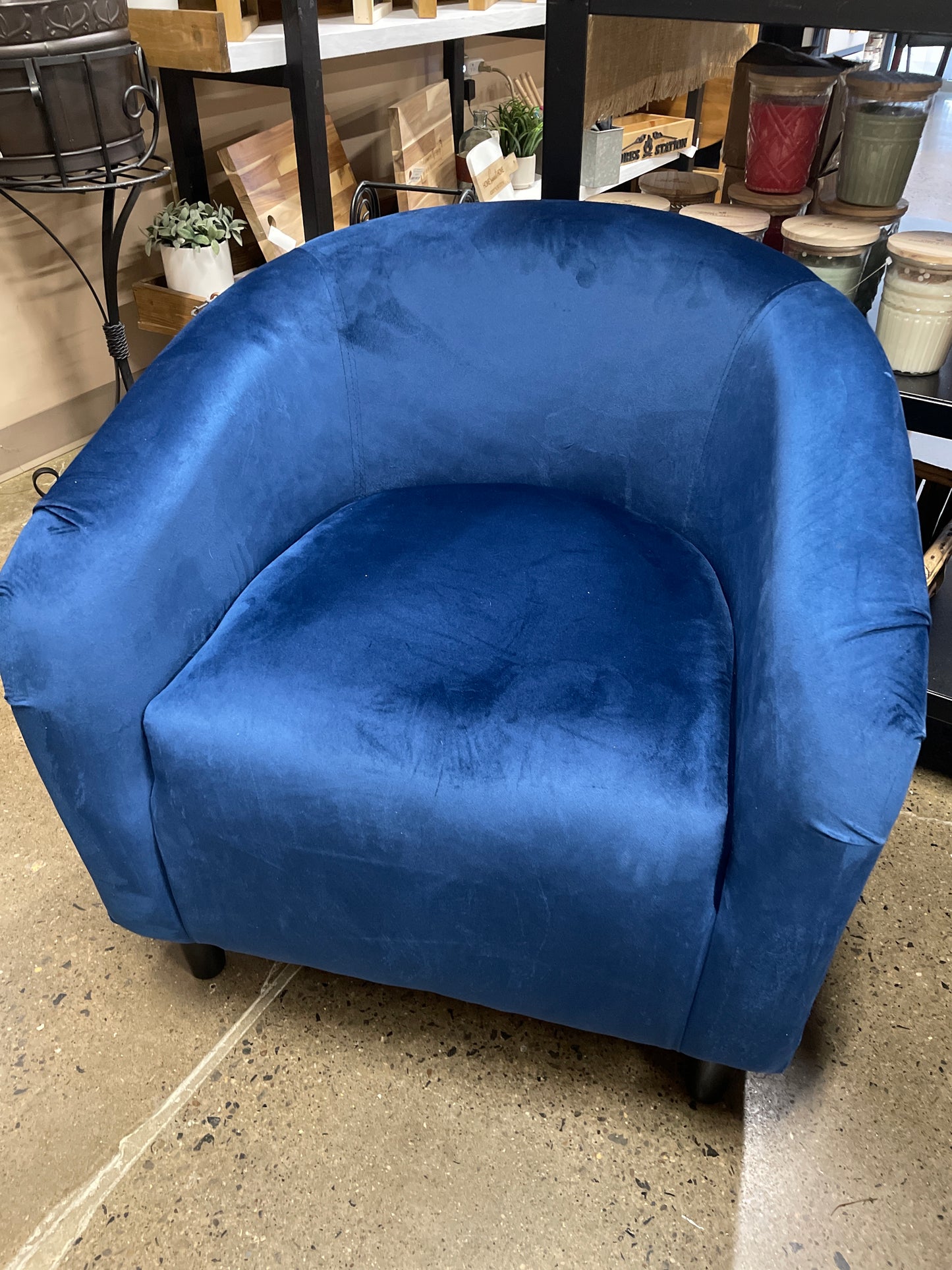 Velvet Blue Accent Chair