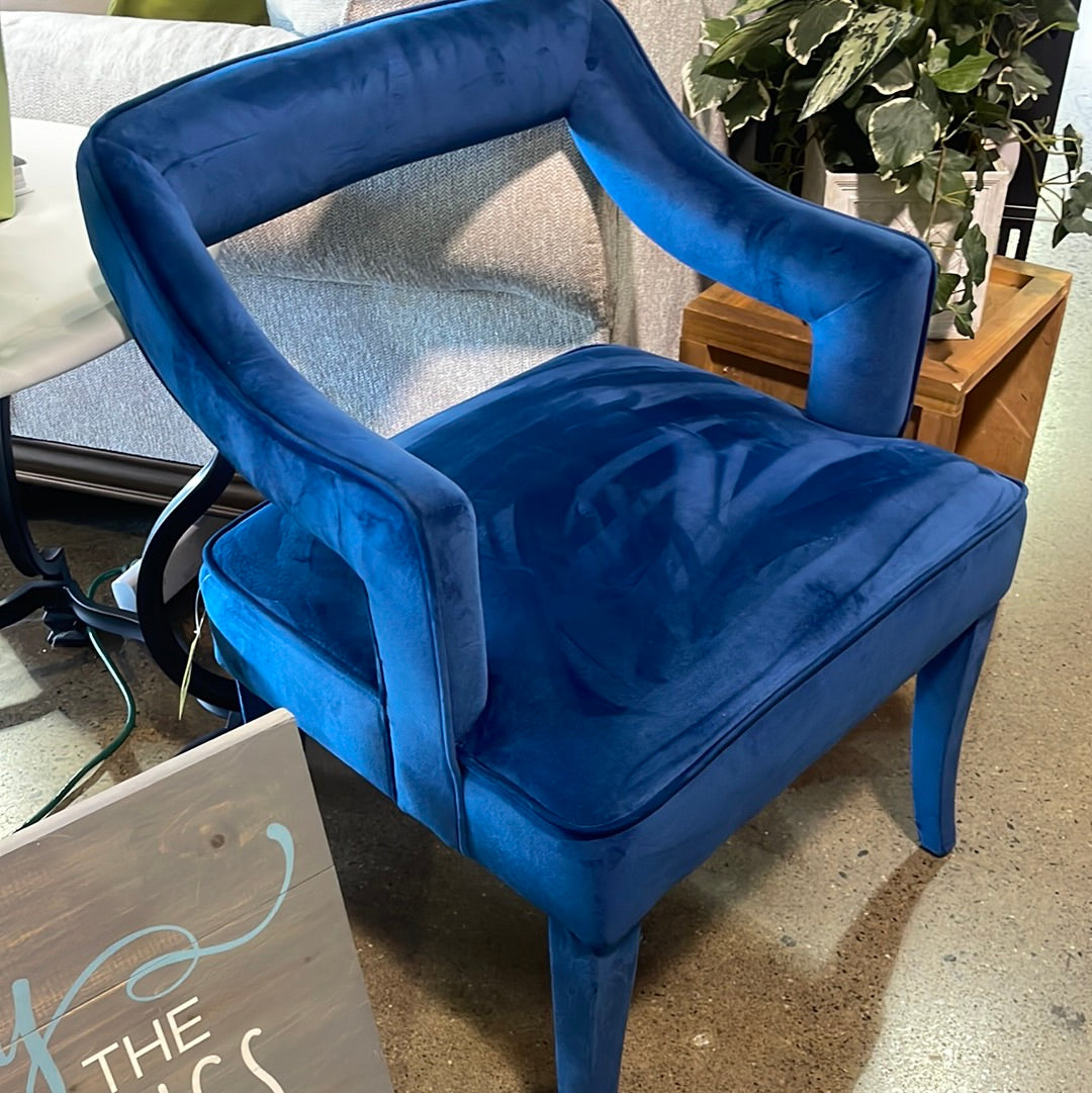 Tiffany Peacock Blue Velvet Chair