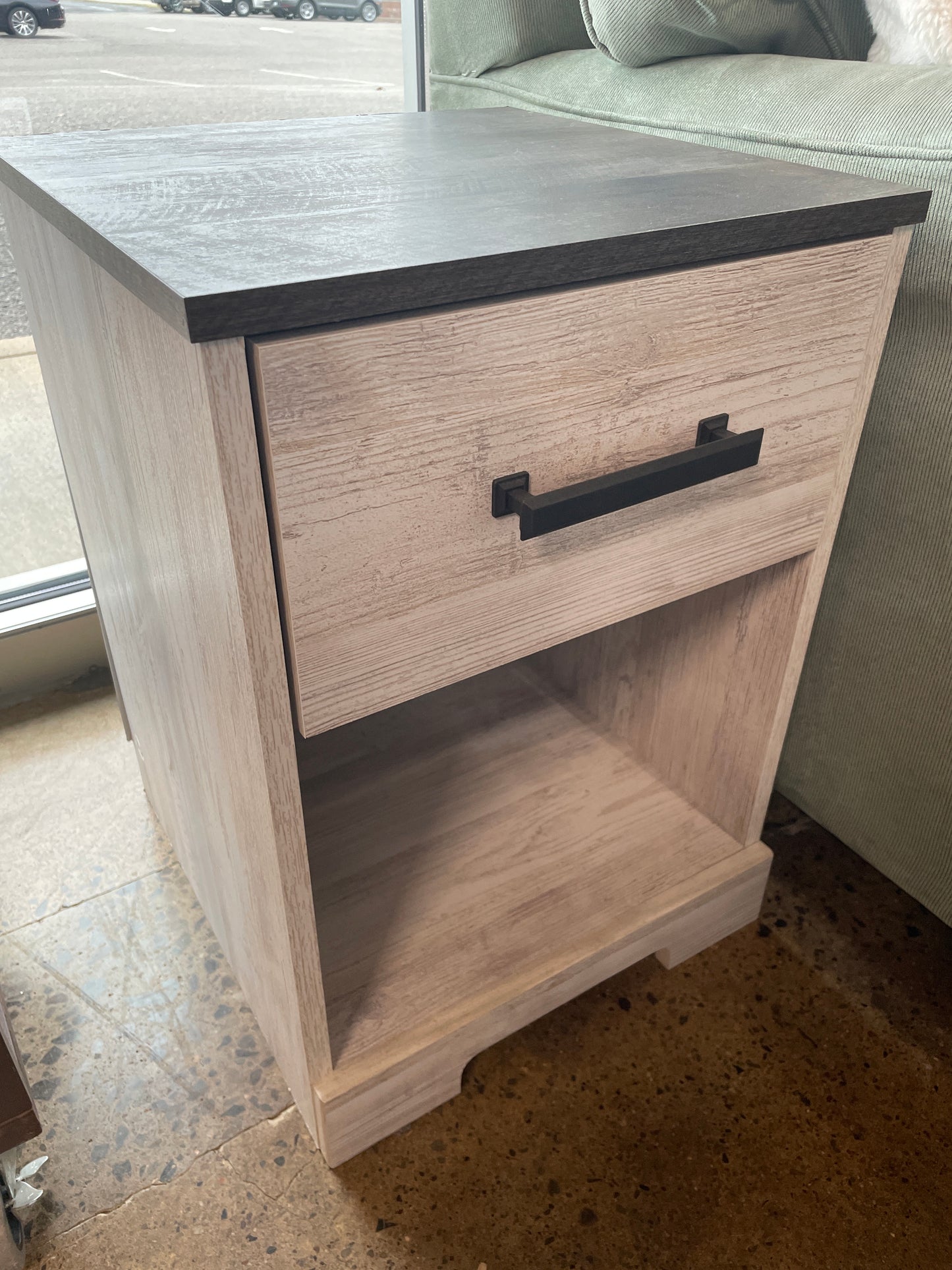 Whitewash/Grey 1 Drawer Nightstands (Pair)