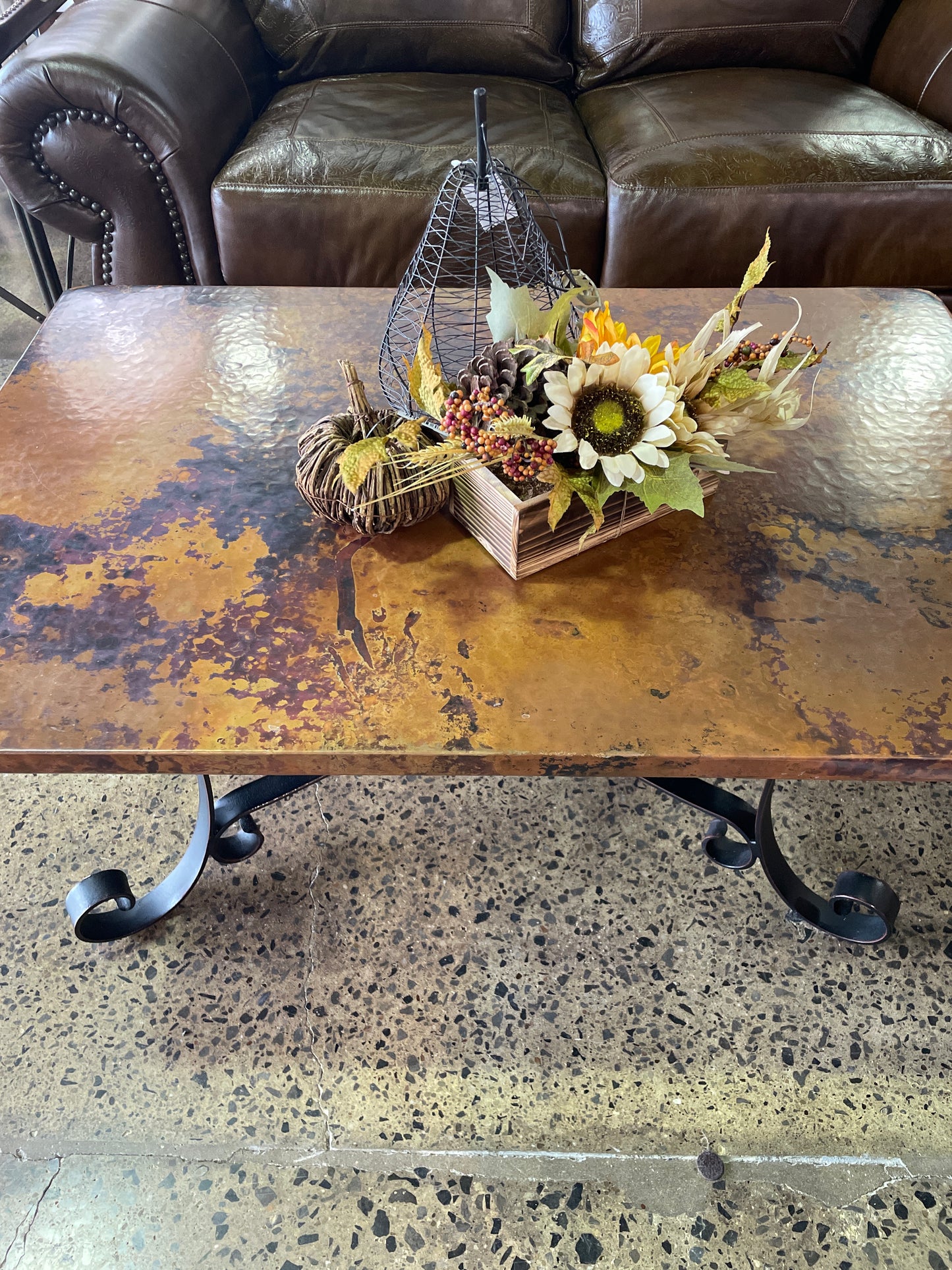 Arhaus Hammered Copper Coffee Table