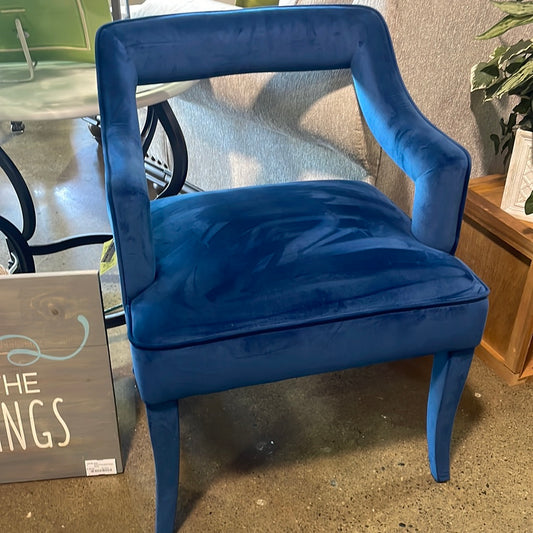 Tiffany Peacock Blue Velvet Chair