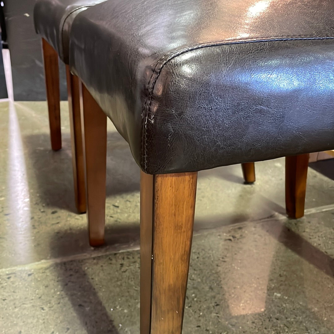 Brown Parsons Dining Chairs (6)
