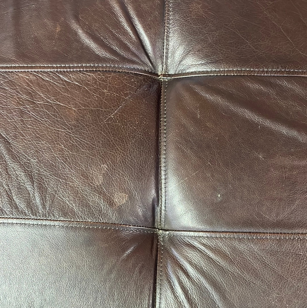 Brown faux leather ottoman/bench