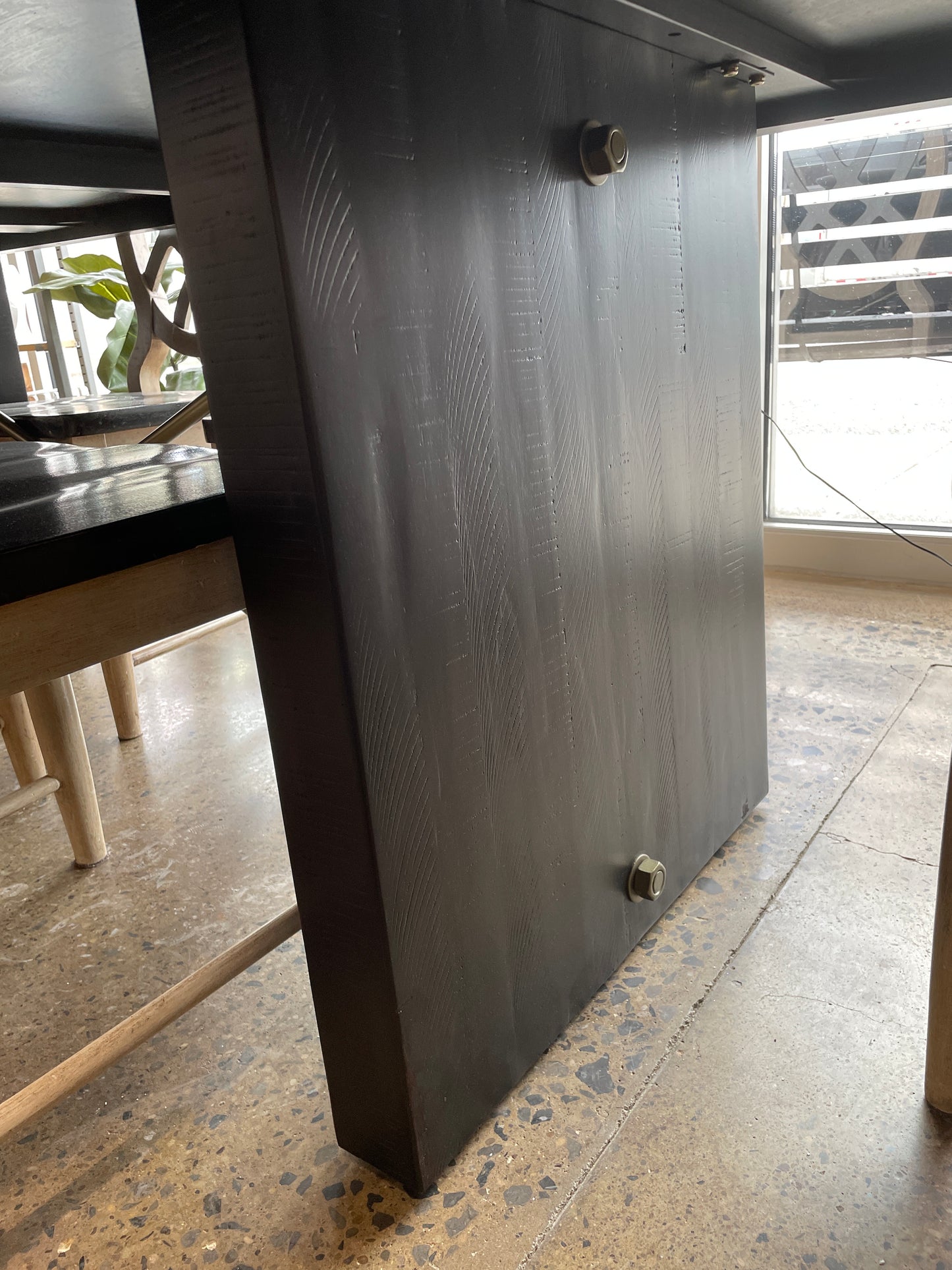 Black Plank Dining Room Table-MODEL HOME
