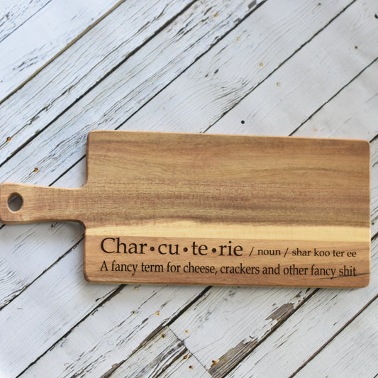 Charcuterie Definition Wood Board, Personalized option
