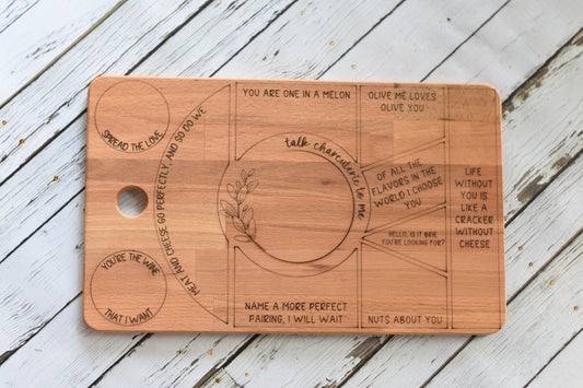 Charcuterie Placement Wood Board, Personalized option