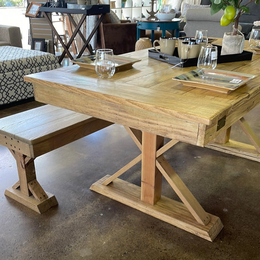 Trestle table and matching bench