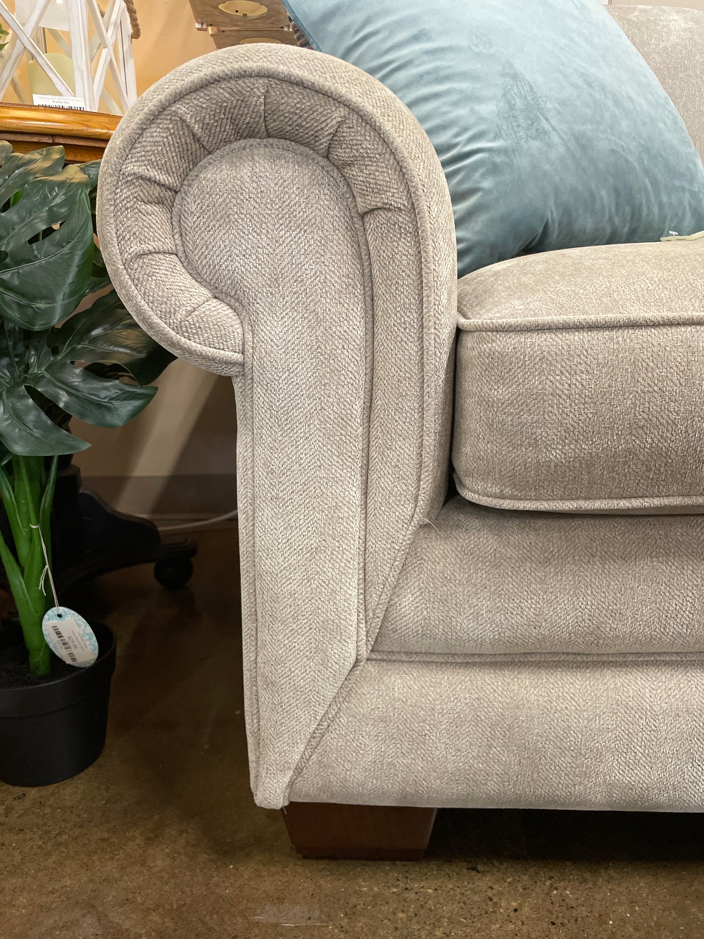 La-Z-Boy Grey Herringbone Sofa