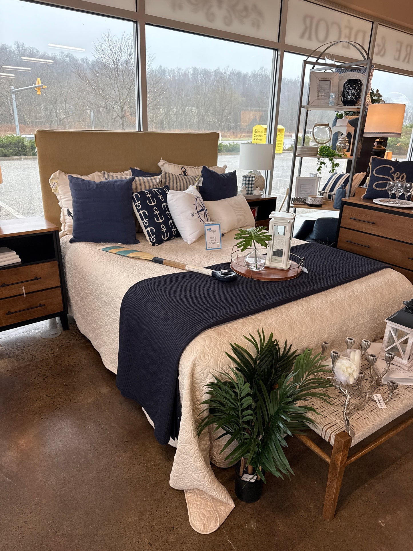 Wheat Upholstered Queen Headboard