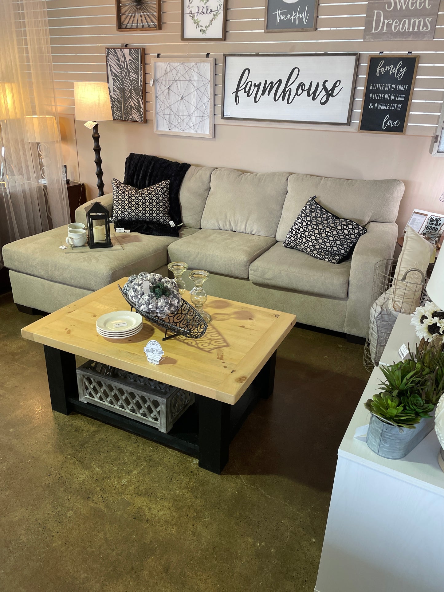Ashley Tan Sofa w/Chaise