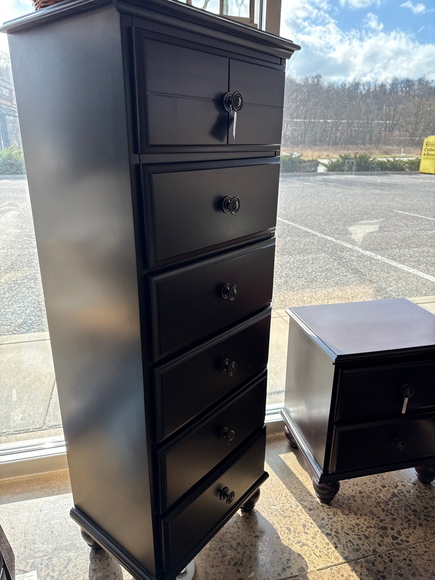 Dark Wood Tall Dresser