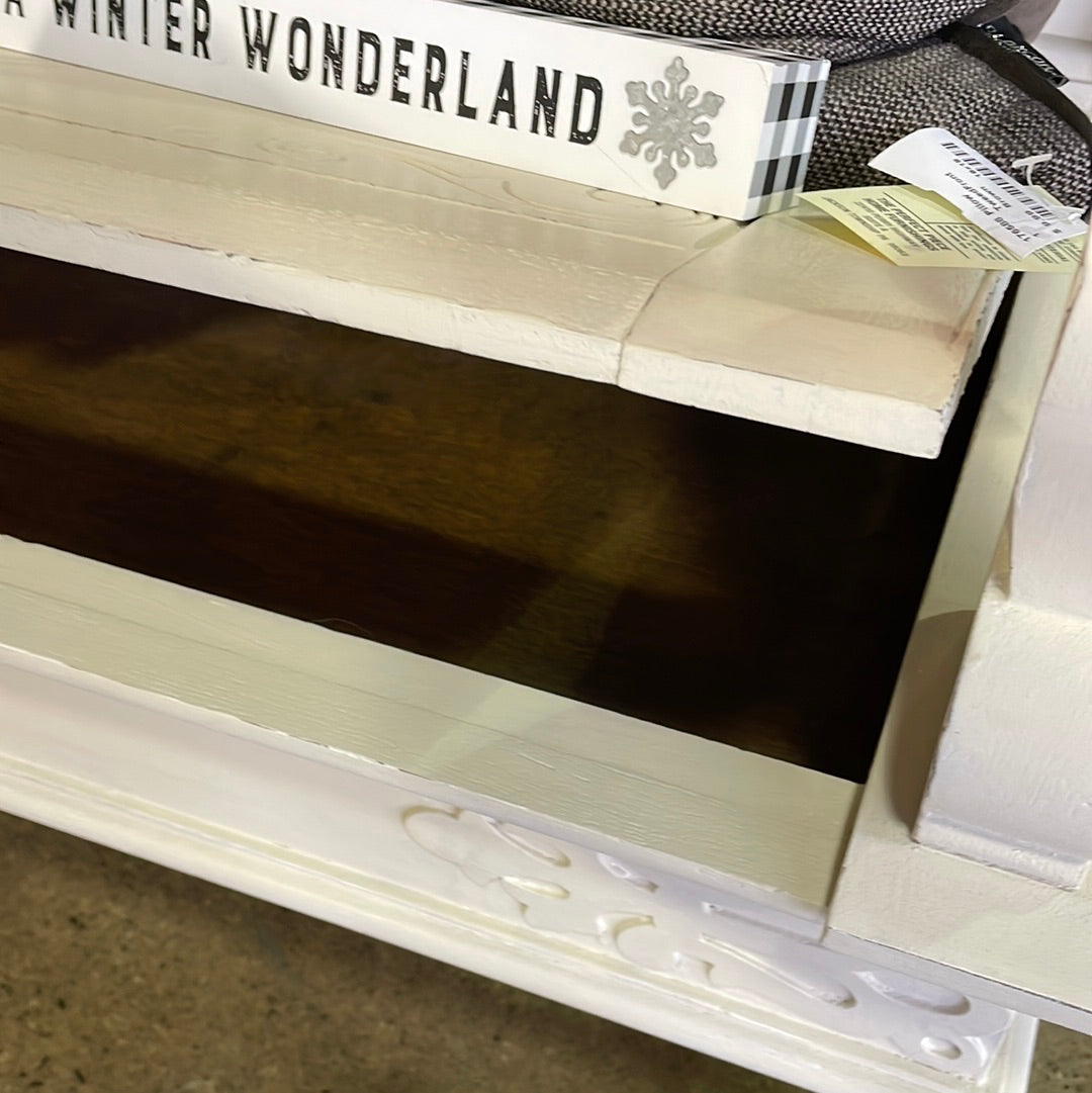 Painted Vintage Bench with storage