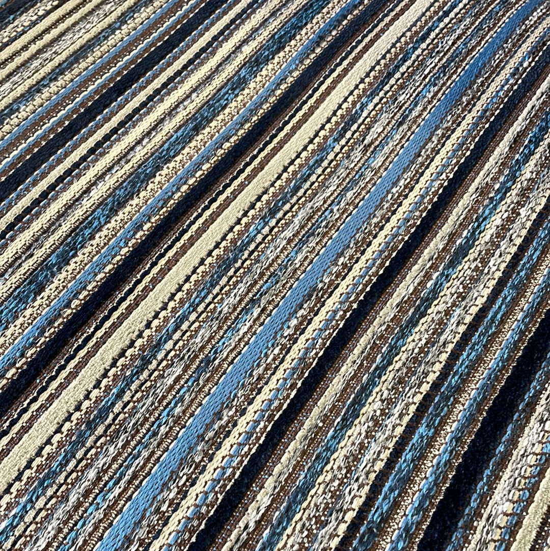Blue Striped Accent Chair