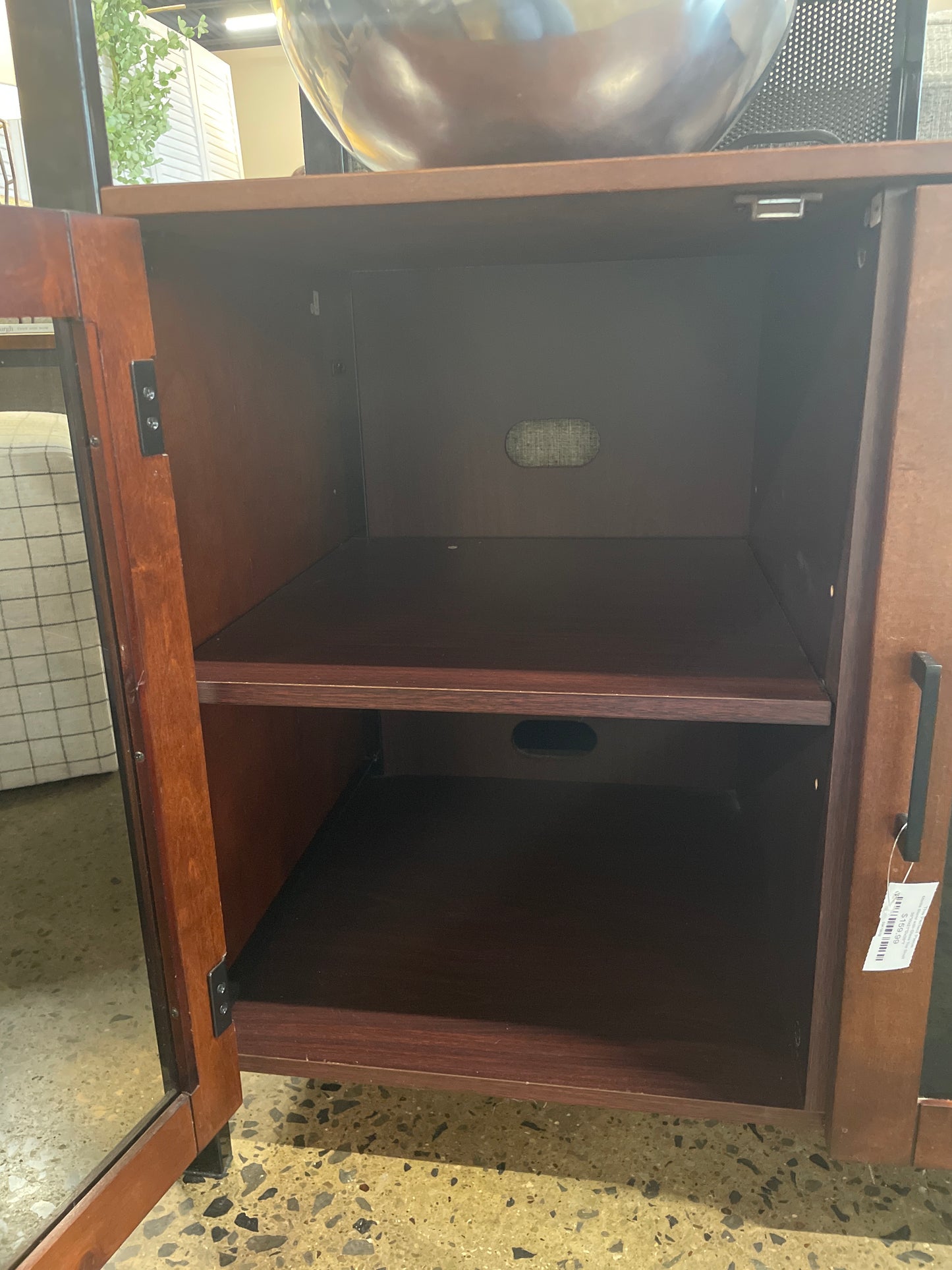 Media Stand with Glass Top Shelf